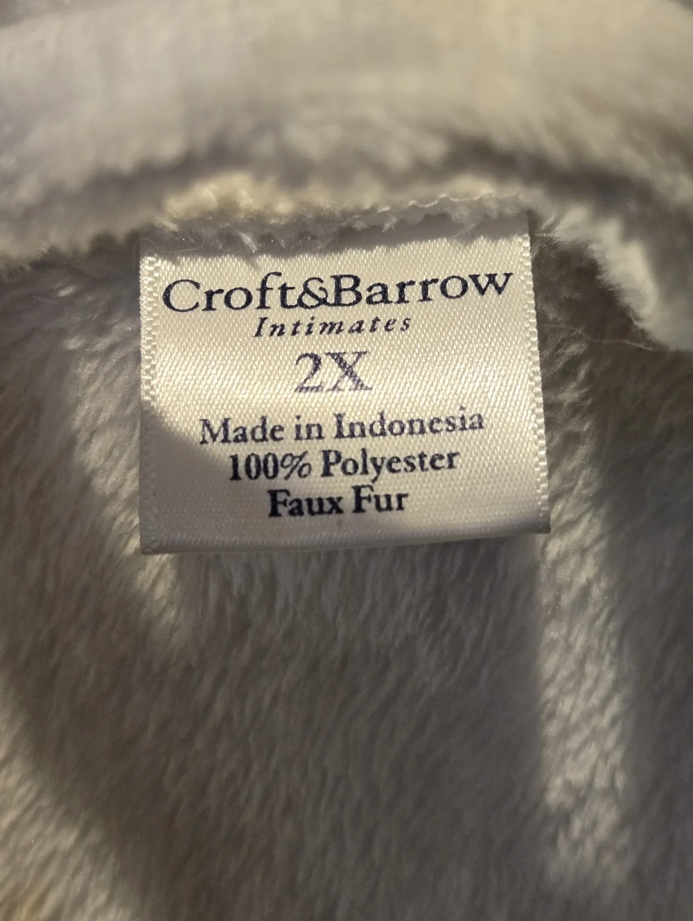 croft & barrow White Plush Full-Length Snap Robe - Picture 3 of 4